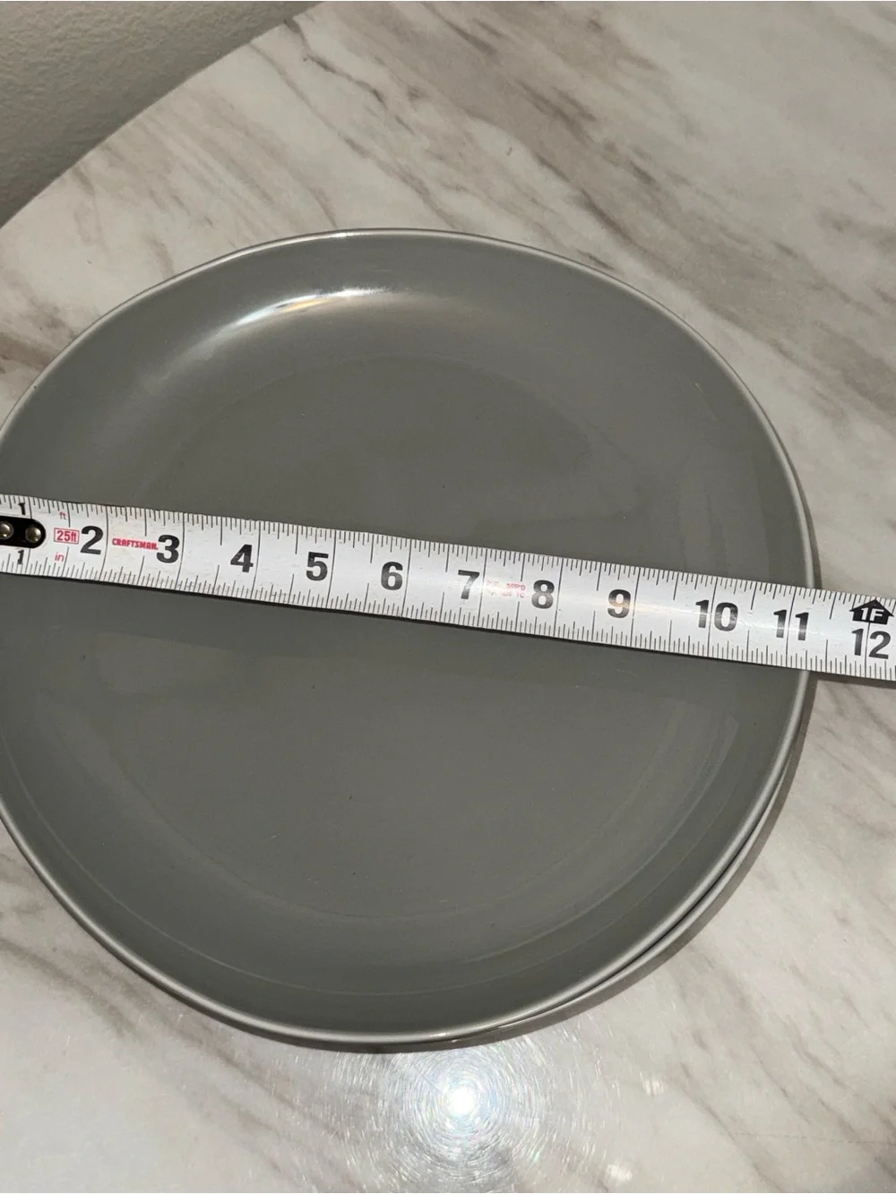 West Elm organic glazed porcelain dinner plates (4) grey light sage 11”